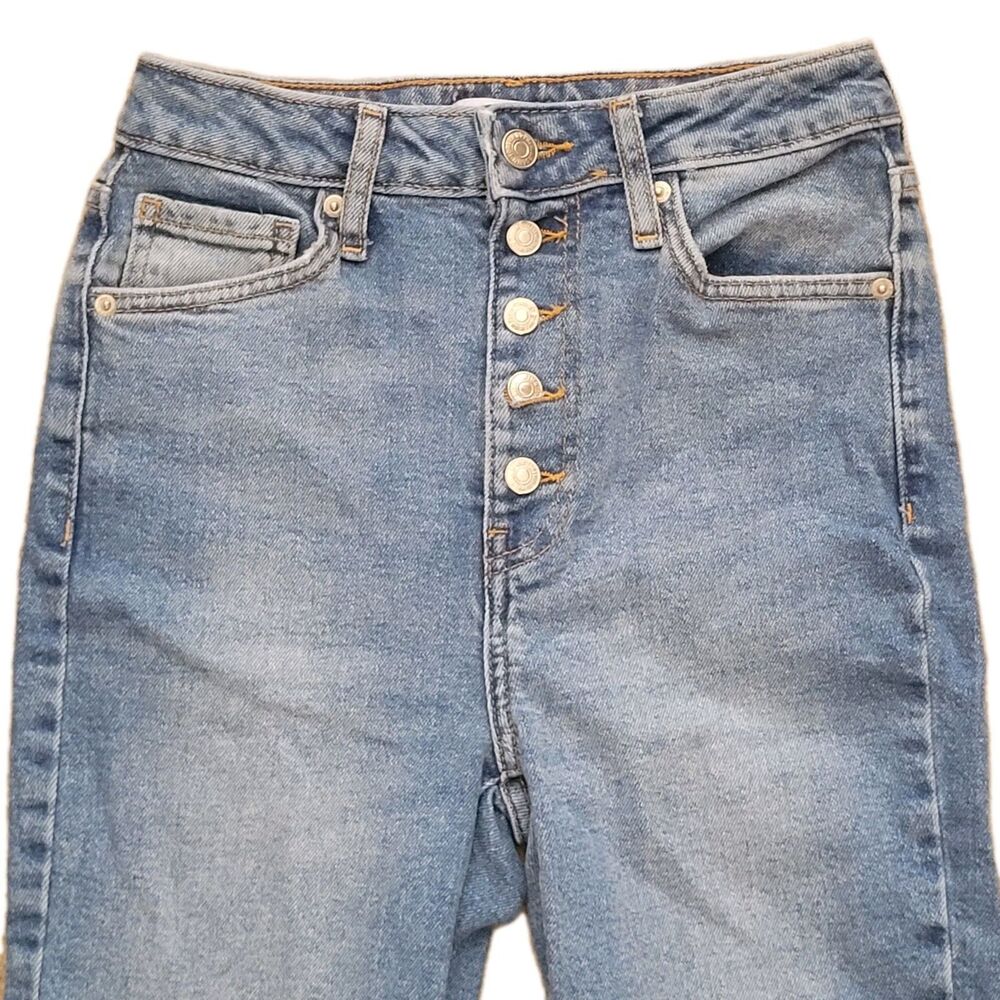 Forever 21 Button Fly Jeans Womens 27 (25Wx27L) Blue Denim Skinny Fit 5 Pocket